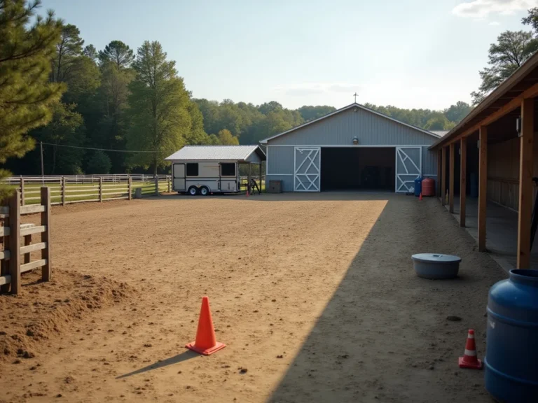 Horse observing a new farm area