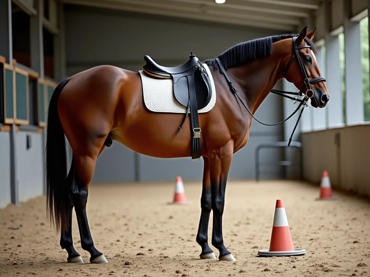 Horse resisting during a riding session
