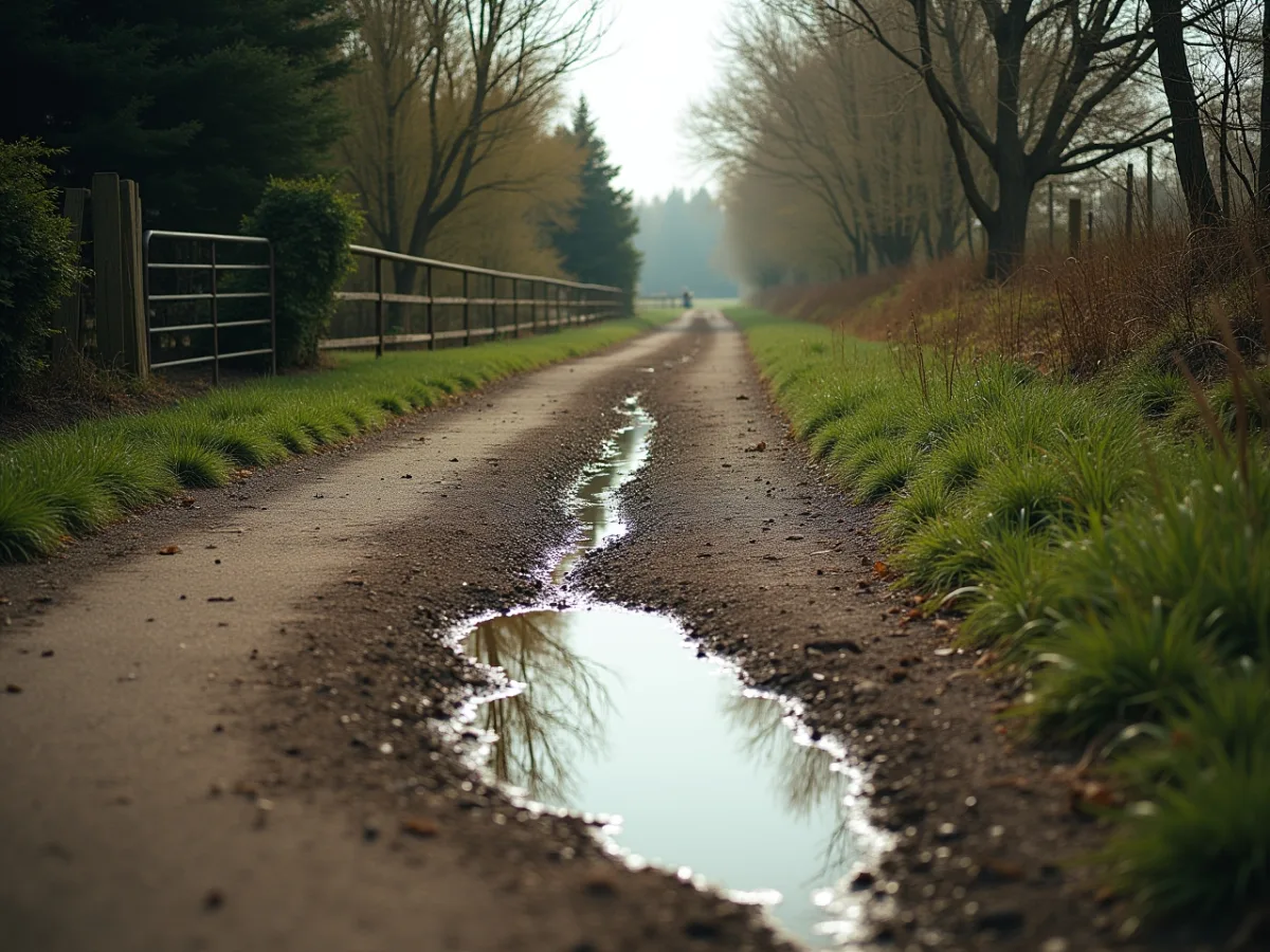 Horse trail with uneven pace signs