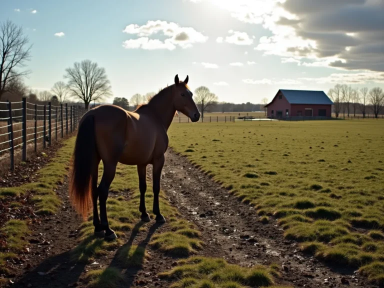 Horse in changing pasture conditions