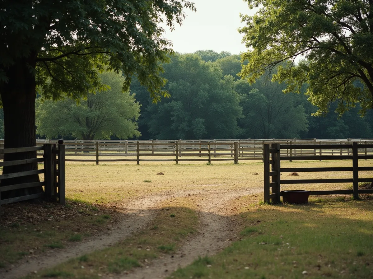 Horse beside gate and pasture fence