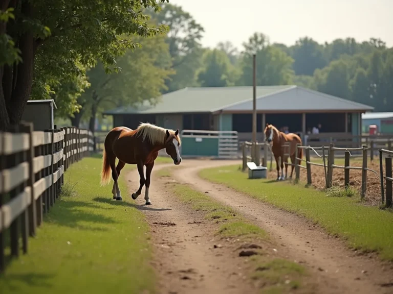 Horse pacing near a fence line