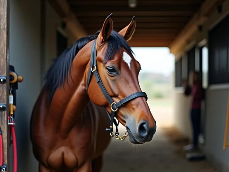 Horse reacting to a small hand movement