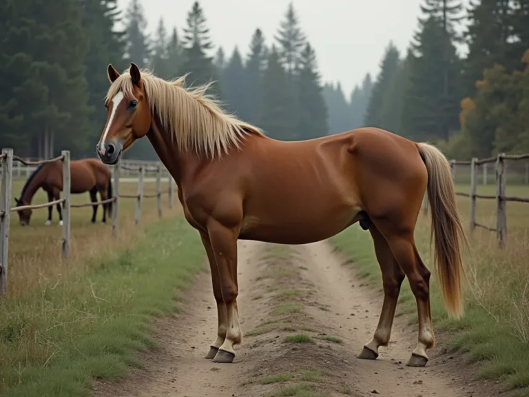 Horse pausing on a trail